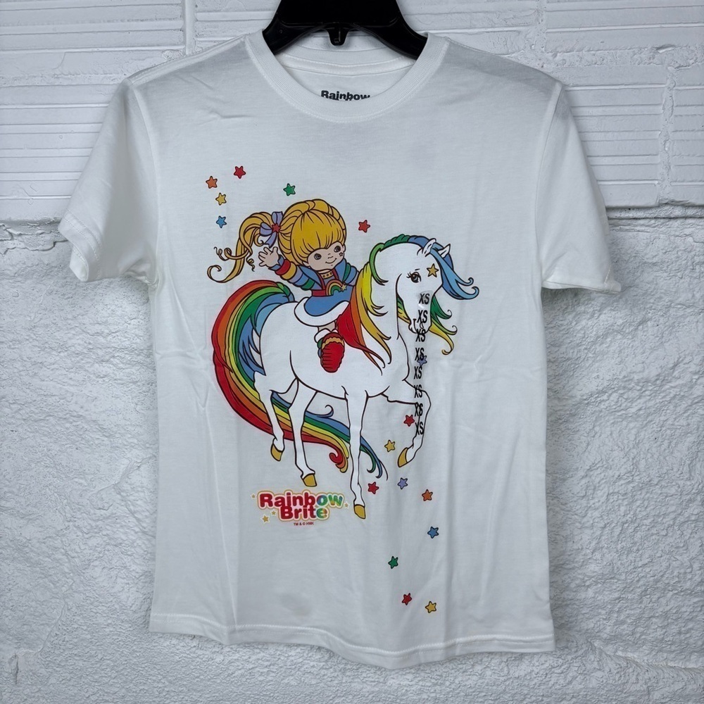NWOT Rainbow brite white rainbow horse graphic shirt size XS - Picture 3 of 8
